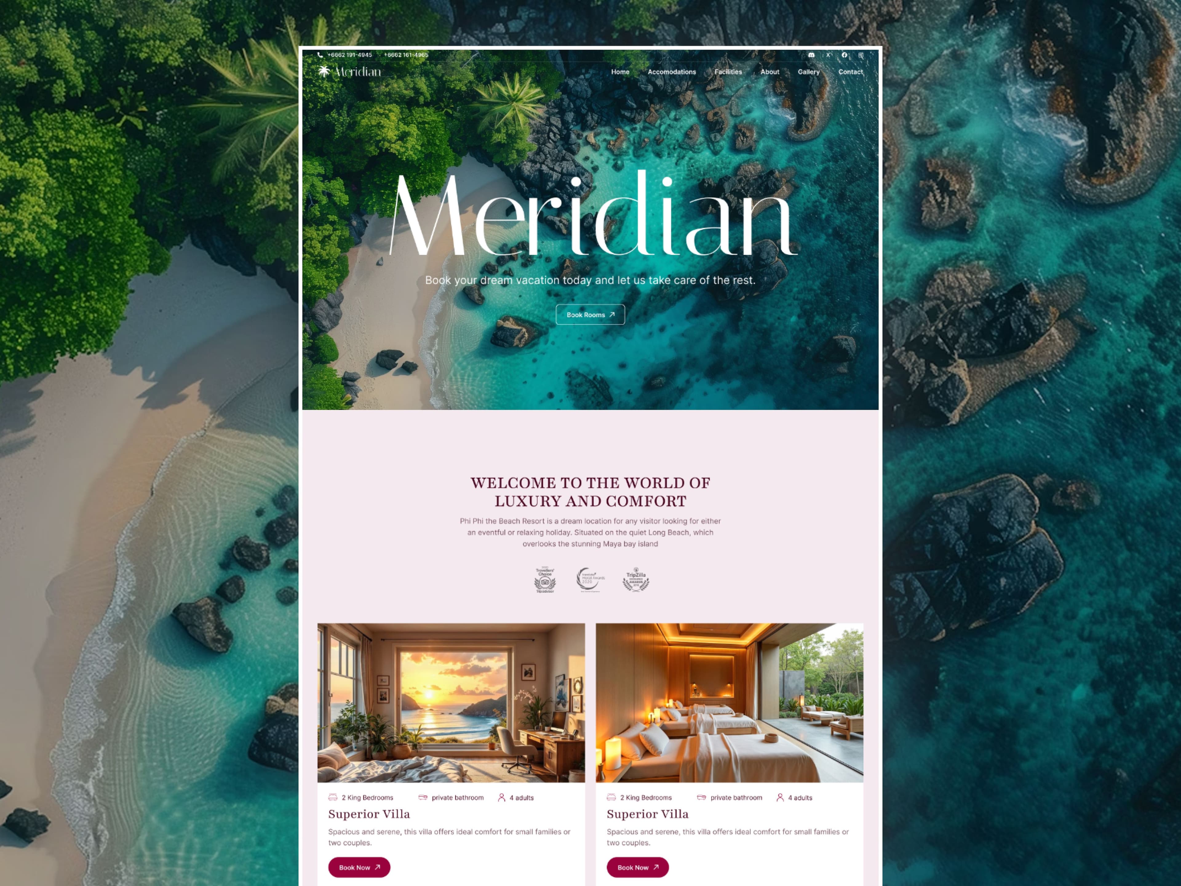 Meridian - Luxury Resort & Hotel Website Template